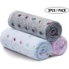 image1 Pack 3 Blankets Super Soft Cute Dot Pattern Pet Blanket Flannel Throw for Dog Puppy Cat BeigeBrownPink SmallBluePurpleGrey