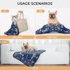 image1 Pack 3 Blankets Super Soft Fluffy Cute Bone Pattern Pet Blanket Flannel Throw for Dog Puppy Cat PinkBrownPurple SmallKhakiBlueNavy Bone