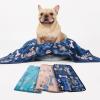 image1 Pack 3 Blankets Super Soft Fluffy Cute Bone Pattern Pet Blanket Flannel Throw for Dog Puppy Cat PinkBrownPurple SmallKhakiBlueNavy Bone