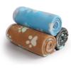 image1 Pack 3 Blankets Super Soft Fluffy Premium Fleece Pet Blanket Flannel Throw for Dog Puppy Cat Paw Brown Small23x16 inchPaw2