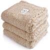 image1 Pack 3 Calming Blankets Fluffy Premium Fleece Pet Blanket Soft Sherpa Throw for Dog Puppy Cat Beige Small 23quot x16Beige