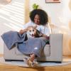 image1 Pack 3 Calming Blankets Fluffy Premium Fleece Pet Blanket Soft Sherpa Throw for Dog Puppy Cat Beige Small 23quot x16Grey