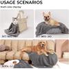 image1 Pack 3 Calming Blankets Fluffy Premium Fleece Pet Blanket Soft Sherpa Throw for Dog Puppy Cat Beige Small 23quot x16Grey