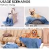 image1 Pack 3 Calming Blankets Fluffy Premium Fleece Pet Blanket Soft Sherpa Throw for Dog Puppy Cat Beige Small 23quot x16Haze Blue