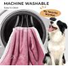 imageLuciphia Waterproof Blanket for Large Dogs Liquid Proof Furniture Protector Washable Pet Reversible Bed Cover for Couch Soft Sherpa Fleece Cat Blanket for Small Medium Grey Small40quot x 28quotPink White