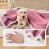 imageLuciphia Waterproof Blanket for Large Dogs Liquid Proof Furniture Protector Washable Pet Reversible Bed Cover for Couch Soft Sherpa Fleece Cat Blanket for Small Medium Grey Small40quot x 28quotPink White