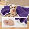 imageLuciphia Waterproof Blanket for Large Dogs Liquid Proof Furniture Protector Washable Pet Reversible Bed Cover for Couch Soft Sherpa Fleece Cat Blanket for Small Medium Grey Small40quot x 28quotPurple White