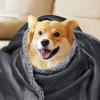 imageWaterproof Pet Blanket Liquid Pee Proof Dog Blanket for Sofa Bed Couch Reversible Sherpa Fleece Furniture Protector Cover for Small Medium Large Dogs Cats Dark Gray Small40quot x 28quotDark Graythicken