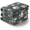 image1 Pack 3 Blankets Super Soft Fluffy Premium Fleece Pet Blanket Flannel Throw for Dog Puppy Cat Paw Brown Small23x16 inchGrey Paw2