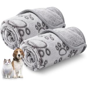 imageLuciphia 1 Pack 2 Pet Blankets for Dogs Cats Fleece Print Dog Cat Blankets for Small Medium Large Puppy Kitten Grey Paw Medium30x20 inchGrey Paw