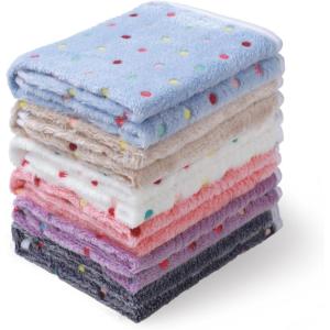 imageLuciphia 1 Pack 6 Dog Blankets Cat Soft Fluffy Fleece Pet Blanket Warm Cute Print Design Puppy Kitten Doggy Bone Small23quotx16quotDot