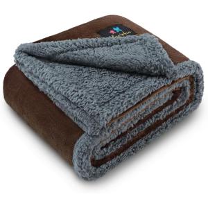 imageLuciphia Waterproof Blanket for Large Dogs Liquid Proof Furniture Protector Washable Pet Reversible Bed Cover for Couch Soft Sherpa Fleece Cat Blanket for Small Medium Grey Small40quot x 28quotBrown