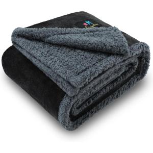 imageLuciphia Waterproof Blanket for Large Dogs Liquid Proof Furniture Protector Washable Pet Reversible Bed Cover for Couch Soft Sherpa Fleece Cat Blanket for Small Medium Grey Small40quot x 28quotGrey