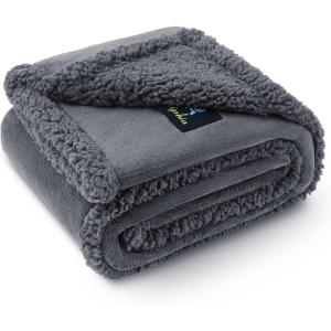 imageWaterproof Pet Blanket Liquid Pee Proof Dog Blanket for Sofa Bed Couch Reversible Sherpa Fleece Furniture Protector Cover for Small Medium Large Dogs Cats Dark Gray Small40quot x 28quotDark Graythicken
