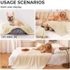 imageLuciphia Premium Fleece Pet Blanket for Small Medium Dogs Puppy Soft Sherpa Calming Cat Throw BlanketsPink57x40 inchesBeige
