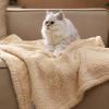 imageLuciphia Premium Fleece Pet Blanket for Small Medium Dogs Puppy Soft Sherpa Calming Cat Throw BlanketsPink57x40 inchesBeige