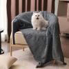 imageLuciphia Premium Fleece Pet Blanket for Small Medium Dogs Puppy Soft Sherpa Calming Cat Throw BlanketsPink57x40 inchesGrey