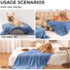 imageLuciphia Premium Fleece Pet Blanket for Small Medium Dogs Puppy Soft Sherpa Calming Cat Throw BlanketsPink57x40 inchesHaze Blue