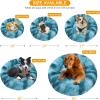 imageLuciphia Round Dog Cat Bed Donut Cuddler Faux Fur Plush Pet Cushion for Large Medium Small Dogs SelfWarming and Cozy for Improved Sleep Dark Grey Medium23quotx23quotGradient Blue
