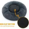 imageLuciphia Round Dog Cat Bed Donut Cuddler Faux Fur Plush Pet Cushion for Large Medium Small Dogs SelfWarming and Cozy for Improved Sleep Dark Grey Medium23quotx23quotDark Grey