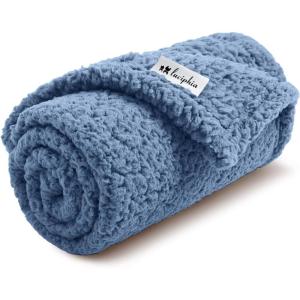 imageLuciphia Premium Fleece Pet Blanket for Small Medium Dogs Puppy Soft Sherpa Calming Cat Throw BlanketsPink57x40 inchesHaze Blue
