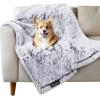 imageLuciphia Large Waterproof Dog Blanket Pet Washable Liquid Proof Furniture Protector Extra Large Calming Long Faux Fur Bed Cover for Couch Cat Blankets Reversible Protection Mist Grey 60quot x 80quotMist Grey