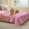 imageLuciphia Waterproof Blanket for Large Dogs Washable Pet Bed Cover Soft Fluffy Puppy Blanket with Premium Fleece Cozy Calming Cat Blankets for Indoor Cats Beige 65x57 inchPinkwaterproof