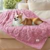 imageLuciphia Waterproof Blanket for Large Dogs Washable Pet Bed Cover Soft Fluffy Puppy Blanket with Premium Fleece Cozy Calming Cat Blankets for Indoor Cats Beige 65x57 inchPinkwaterproof