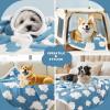 imageLuciphia Waterproof Pet Blanket for Medium Large Dogs Washable Fluffy Thick Jacquard Shag Fleece Warm Sherpa 3D Textured Flower Print for Cats Puppy Couch Protection Green40x28 inchesBlue Cloud