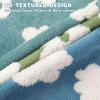 imageLuciphia Waterproof Pet Blanket for Medium Large Dogs Washable Fluffy Thick Jacquard Shag Fleece Warm Sherpa 3D Textured Flower Print for Cats Puppy Couch Protection Green40x28 inchesBlue Cloud