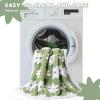 imageLuciphia Waterproof Pet Blanket for Medium Large Dogs Washable Fluffy Thick Jacquard Shag Fleece Warm Sherpa 3D Textured Flower Print for Cats Puppy Couch Protection Green40x28 inchesGreen
