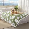 imageLuciphia Waterproof Pet Blanket for Medium Large Dogs Washable Fluffy Thick Jacquard Shag Fleece Warm Sherpa 3D Textured Flower Print for Cats Puppy Couch Protection Green40x28 inchesGreen