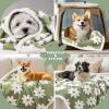 imageLuciphia Waterproof Pet Blanket for Medium Large Dogs Washable Fluffy Thick Jacquard Shag Fleece Warm Sherpa 3D Textured Flower Print for Cats Puppy Couch Protection Green40x28 inchesGreen