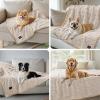 imageWaterproof Pet Blanket Liquid Pee Proof Dog Blankets for Sofa Bed Couch Reversible Sherpa Fleece Furniture Protector Cover for Small Medium Large Dogs CatsLight Grey Small40quot x 28quotBeige