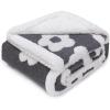 imageLuciphia Waterproof Pet Blanket for Medium Large Dogs Washable Fluffy Thick Jacquard Shag Fleece Warm Sherpa 3D Textured Flower Print for Cats Puppy Couch Protection Green40x28 inchesDark Grey