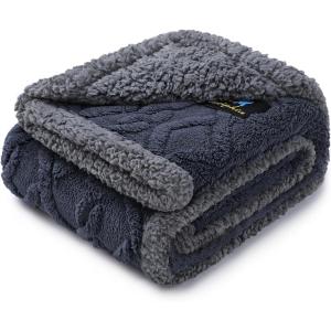imageWaterproof Pet Blanket Liquid Pee Proof Dog Blankets for Sofa Bed Couch Reversible Sherpa Fleece Furniture Protector Cover for Small Medium Large Dogs CatsLight Grey Small40quot x 28quotDark Grey