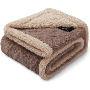 imageWaterproof Pet Blanket Liquid Pee Proof Dog Blankets for Sofa Bed Couch Reversible Sherpa Fleece Furniture Protector Cover for Small Medium Large Dogs CatsLight Grey Small40quot x 28quotKhaki