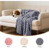 imageLuciphia Fleece Dog Blanket for Small Medium Large Dogs 3D Jacquard Flannel Puppy Cat Pet Throw Blankets Soft Washable Decorative Furniture Protect Pcs3GreyWhitePink S23x16Grey