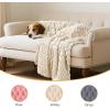 imageLuciphia Fleece Dog Blanket for Small Medium Large Dogs 3D Jacquard Flannel Puppy Cat Pet Throw Blankets Soft Washable Decorative Furniture Protect Pcs3GreyWhitePink S23x16Pcs3greyWhitePink