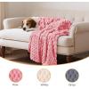 imageLuciphia Fleece Dog Blanket for Small Medium Large Dogs 3D Jacquard Flannel Puppy Cat Pet Throw Blankets Soft Washable Decorative Furniture Protect Pcs3GreyWhitePink S23x16Pink