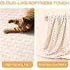 imageLuciphia Fleece Dog Blanket for Small Medium Large Dogs 3D Jacquard Flannel Puppy Cat Pet Throw Blankets Soft Washable Decorative Furniture Protect Pcs3GreyWhitePink S23x16White