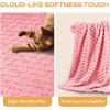 imageLuciphia Fleece Dog Blanket for Small Medium Large Dogs 3D Jacquard Flannel Puppy Cat Pet Throw Blankets Soft Washable Decorative Furniture Protect Pcs3GreyWhitePink S23x16Pink