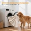 imageLuciphia Fleece Dog Blanket for Small Medium Large Dogs 3D Jacquard Flannel Puppy Cat Pet Throw Blankets Soft Washable Decorative Furniture Protect Pcs3GreyWhitePink S23x16White