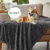 imageLuciphia Small Dog Blanket Washable Pet Bed Cover Soft Fluffy Puppy Blanket with Premium Fleece 300GSM Cozy Calming Cat Blankets for Indoor Cats Pink 30x20 inchGrey