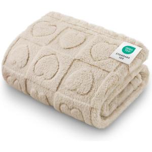 imageLuciphia Small Dog Blanket Washable Pet Bed Cover Soft Fluffy Puppy Blanket with Premium Fleece 300GSM Cozy Calming Cat Blankets for Indoor Cats Pink 30x20 inchBeige