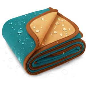 imageLuciphia 100 Waterproof Blanket for Adults or Large Dogs Soft Polar Fleece Pet Throw Blankets for Bed Couch Protector Washable Reversible Leakproof Furniture ProtectionBrown Cream85x57 inchJade Horizon