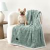 imageLuciphia Waterproof Dog Blanket for Small Dogs Washable Soft Sherpa Fleece Cat Blankets with 3D Jacquard Cozy Calming Reversible Couch Protector Furniture Protection for Pet Blue White 40x28 inchMint Green