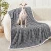 imageLuciphia Waterproof Dog Blanket for Small Dogs Washable Soft Sherpa Fleece Cat Blankets with 3D Jacquard Cozy Calming Reversible Couch Protector Furniture Protection for Pet Blue White 40x28 inchCookie Gray