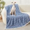 imageLuciphia Waterproof Dog Blanket for Small Dogs Washable Soft Sherpa Fleece Cat Blankets with 3D Jacquard Cozy Calming Reversible Couch Protector Furniture Protection for Pet Blue White 40x28 inchCreamy Blue