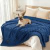 imageLuciphia Waterproof Dog Blanket for Small Puppy UltraSoft Calming Cut Pile Flannel Throw Durable ampamp Warm Furniture Protection for Couch Car Pet Cat Blanket Machine Washable Soft WhiteS40x28Deep Navy